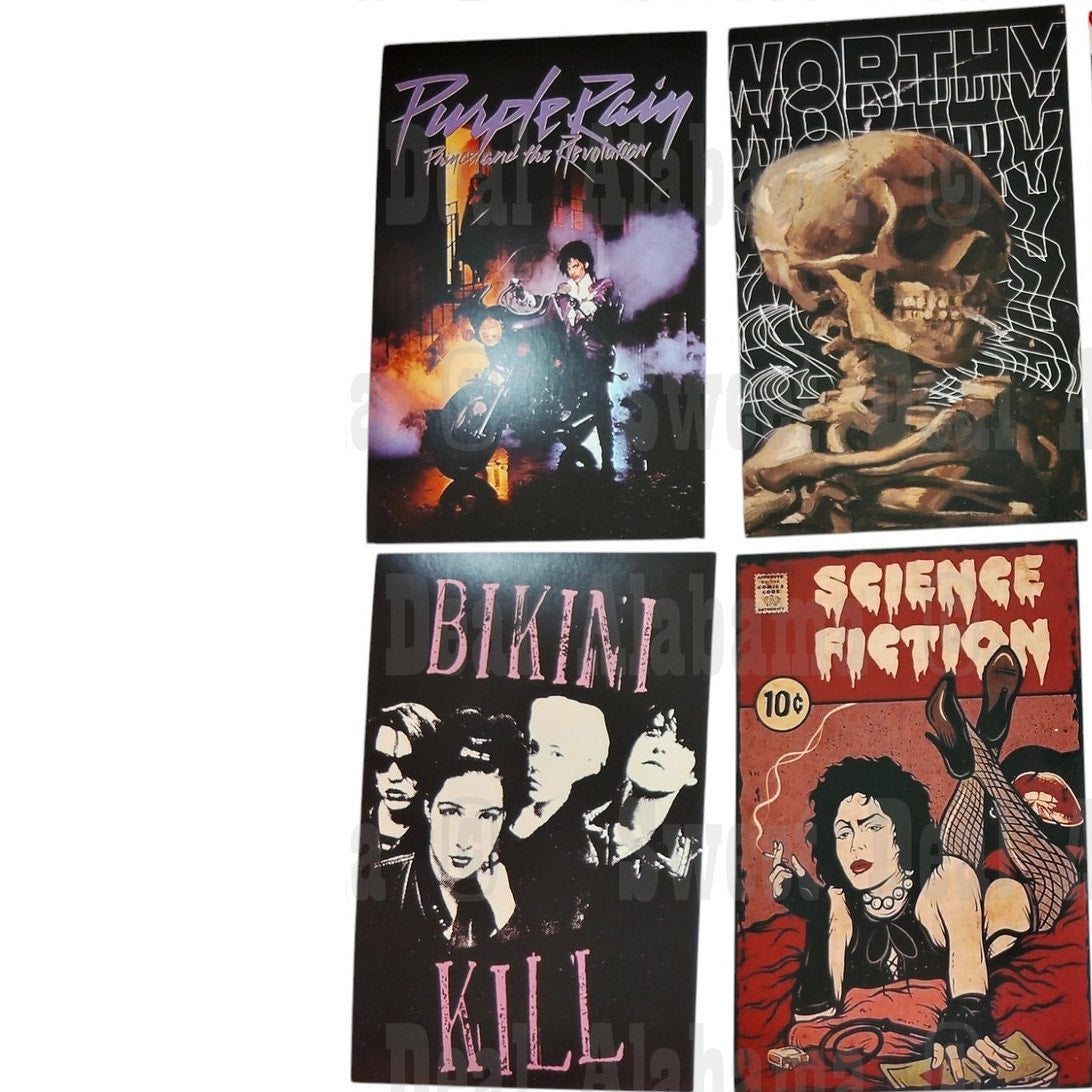 8-Piece Punk Rock Wall Collage Kit - Hip Hop, Rap, Rock & Roll - 6"x4" Posters