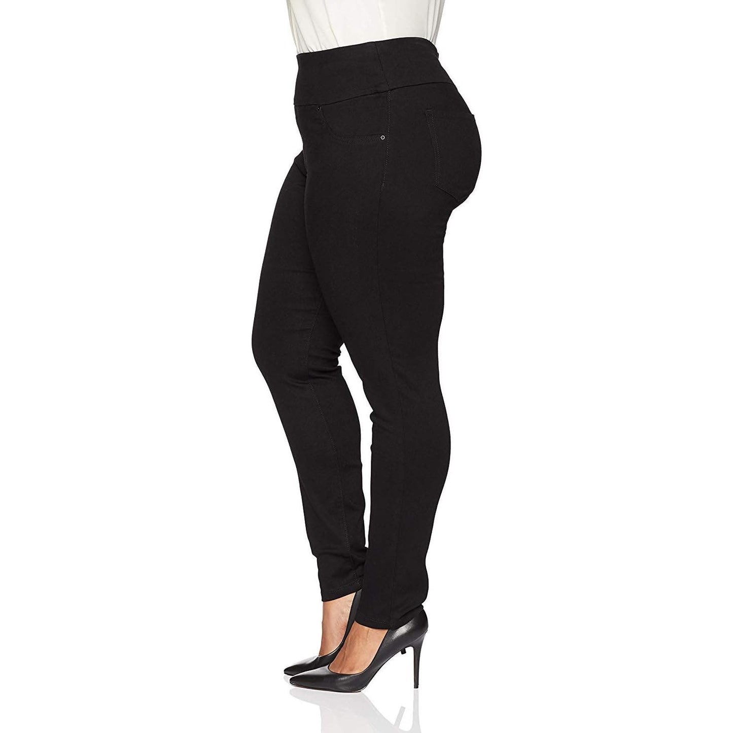 Lee Plus Size Sculpting Slim Fit Skinny Leg Pull on Jeans, Black, 20W Petite