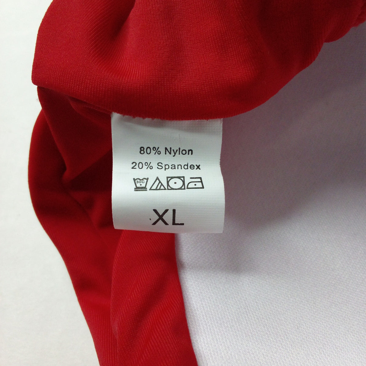 Women's Deep Red Halter Bikini Top Size XL Nylon Spandex Open Back Swimwear