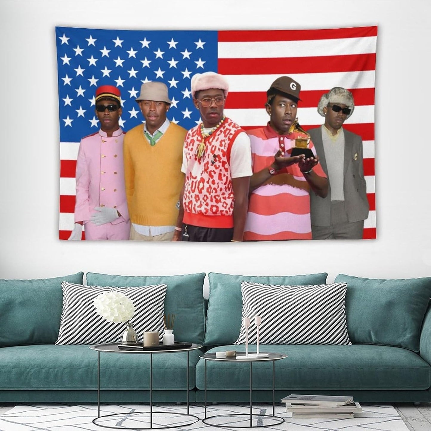 Tyler The Creator Rap Tapestry, 40"x60" U.S. Flag Grammy Scene Wall Hanging – Hip-Hop Music