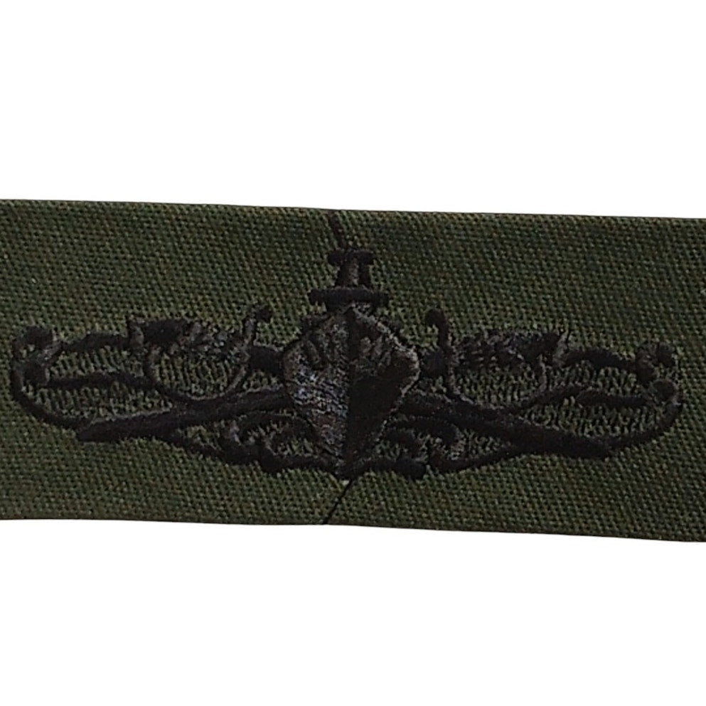 Vintage US Navy Surface Warfare Embroidered Branch Tape, E-1, ODG BDU Uniform Patch 8" x 1-1/4"