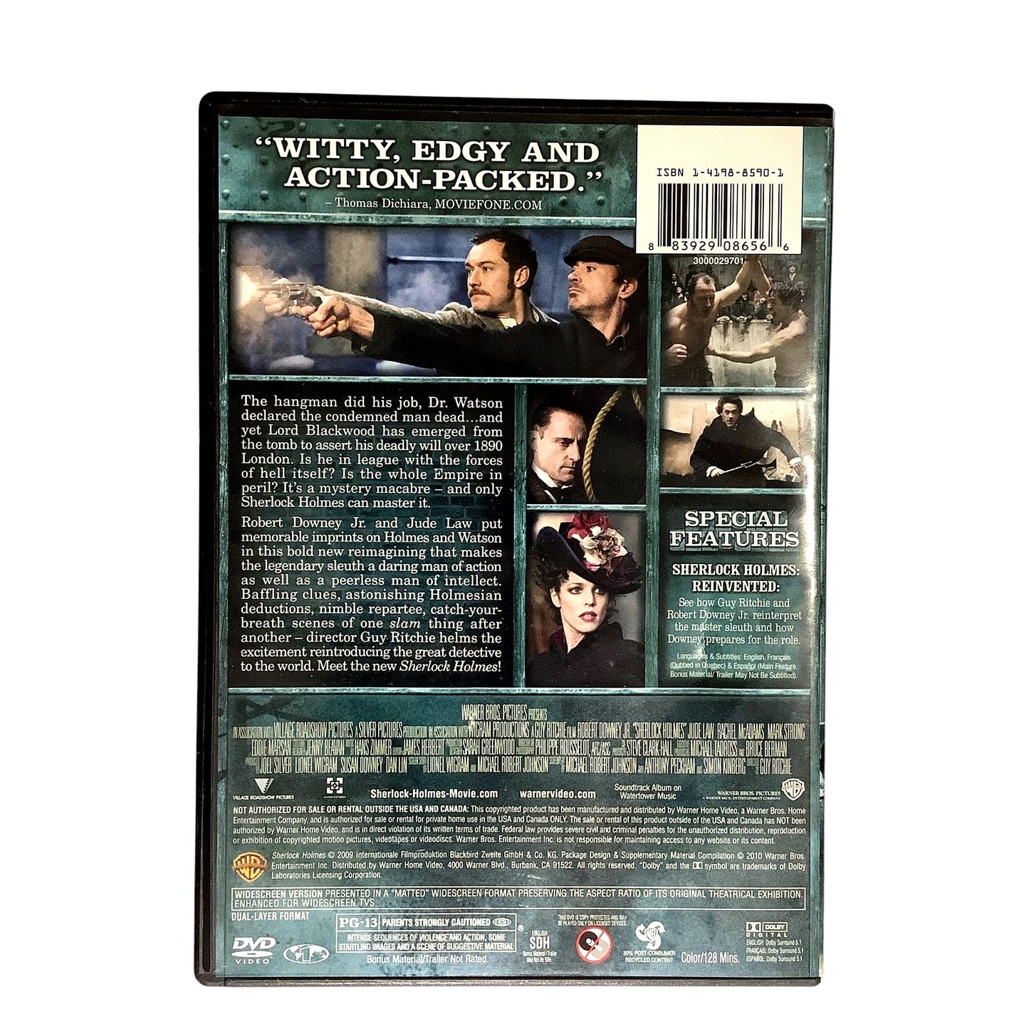 Sherlock Holmes (DVD, 2009) PG-13 128 Minutes of Crime Drama