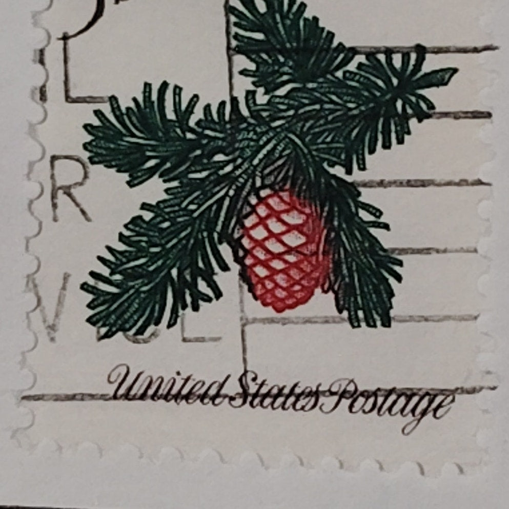 1964 Scott #1253 – 5¢ Pine Cone Botanical / Christmas Issue – Canceled