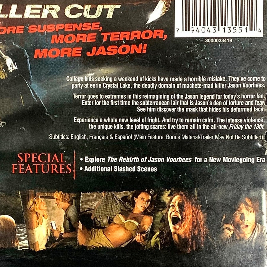 Friday the 13th Killer Cut Widescreen Edition (DVD 2009) "R" 106 Minutes
