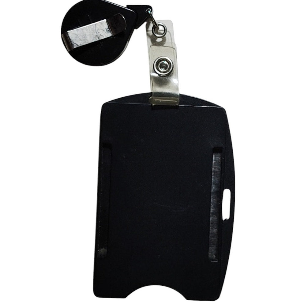 RFID Blocking Badge Holder Single-Sided w/ Skilcraft 30" Retractable Reel