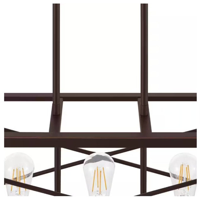 Home Decorators Harwood 60-Watt 5-Light Royal Bronze Pendant with Cage Shade