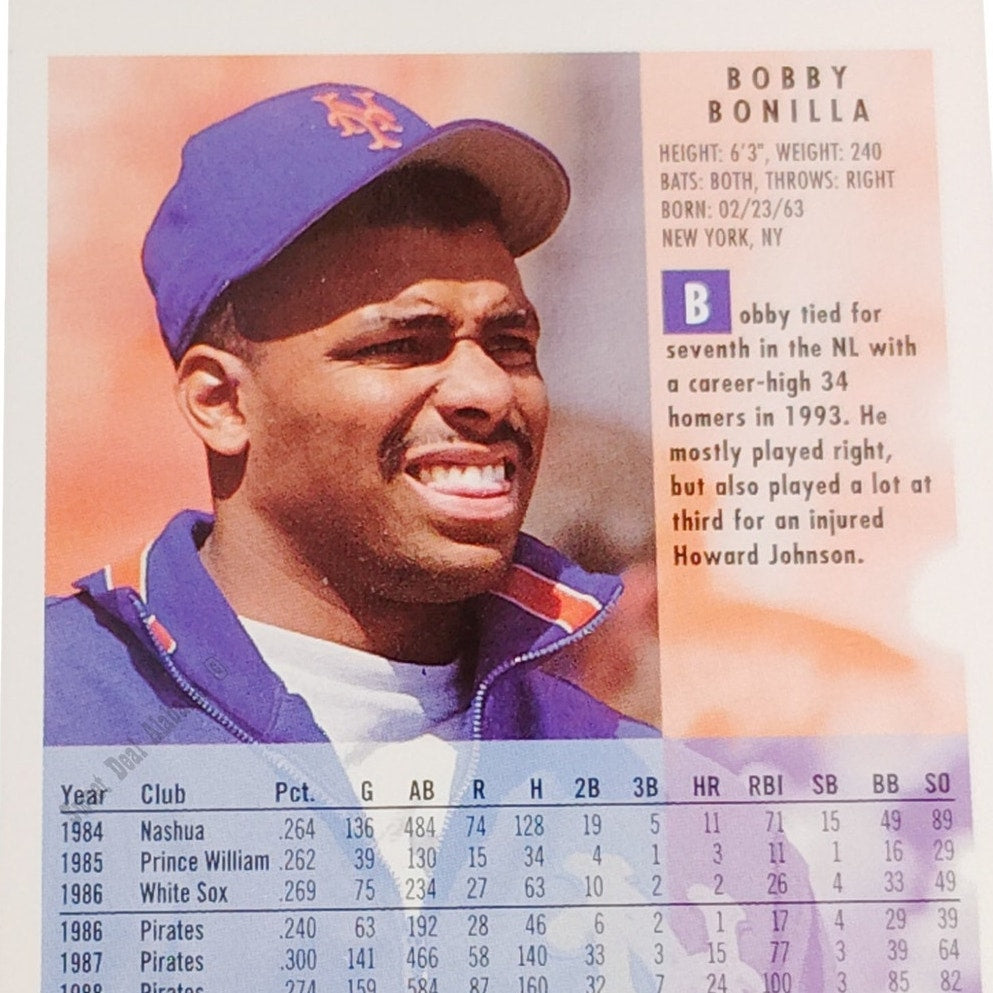 Bobby Bonilla, New York Mets, #558, 1994 Fleer Baseball Collector's Card