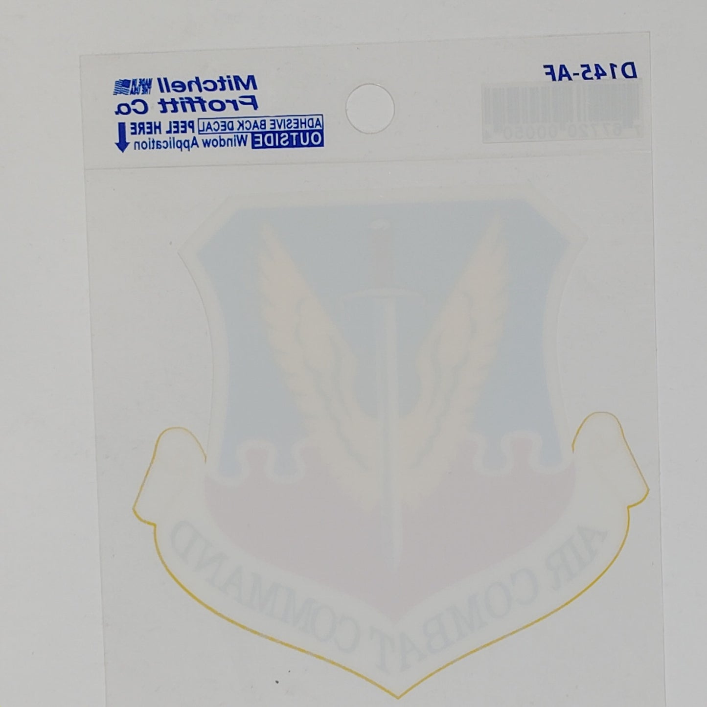 Air Combat Command Decal 3.375" x 3.25" Adhesive Back Outside Mount – D145‑AF