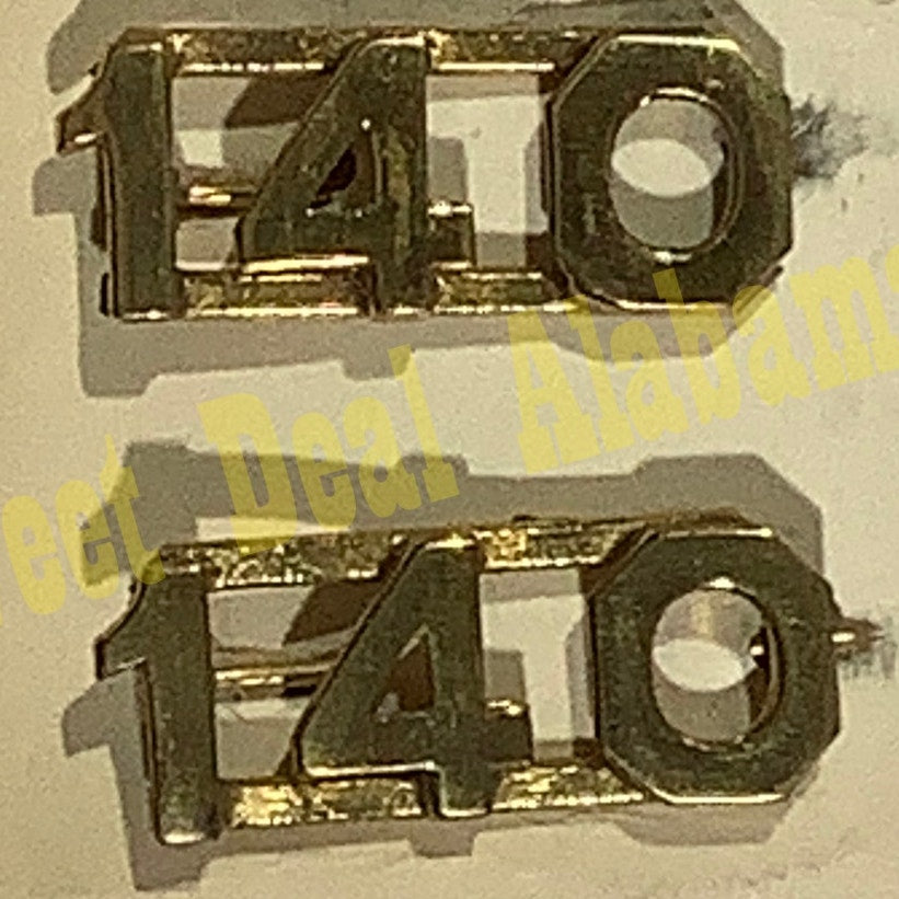Early/Mid 1900s Brass C-Clasp "140" Collar Device 3/8"H Hat / Lapel Pins Set