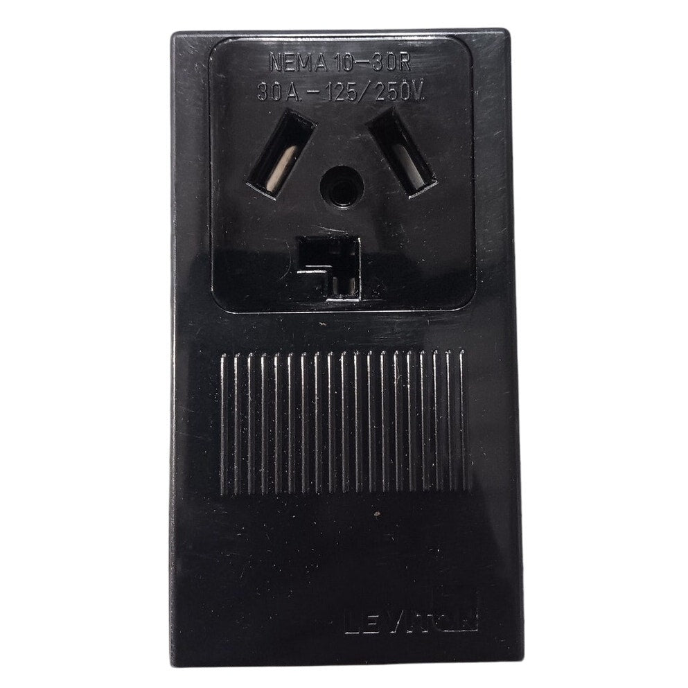 Leviton 30 Amp Surface Mount Power Single Outlet, Black 5054-P00