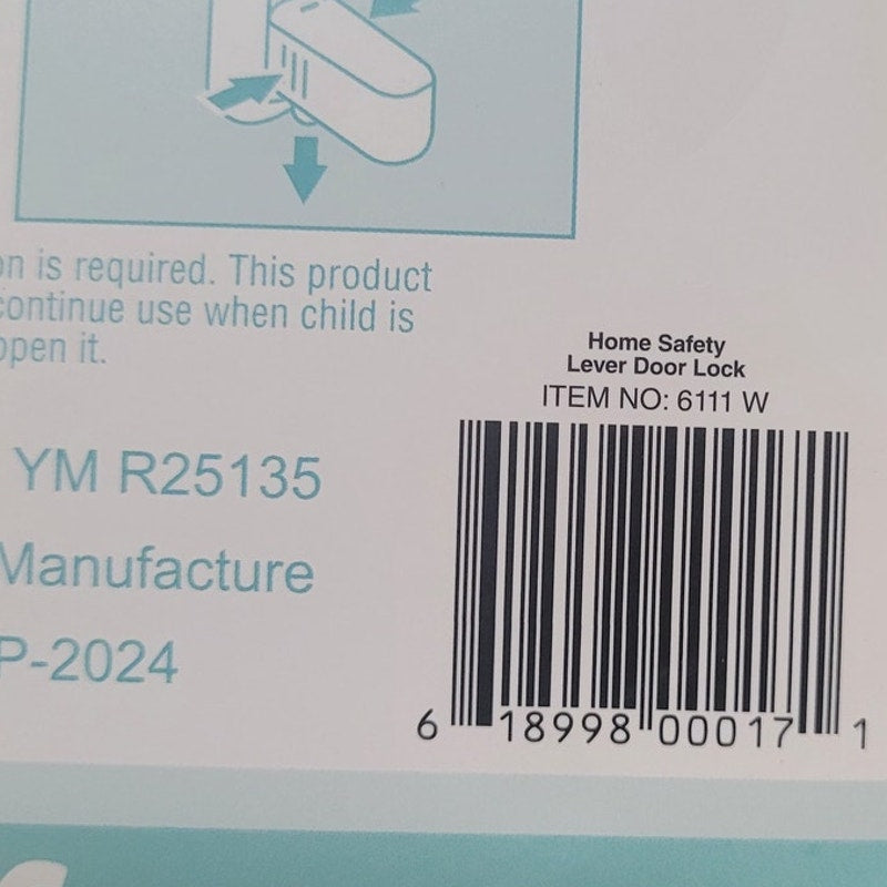 Regalo White Plastic Lever Handle Lock 1 Pk Model 6111W