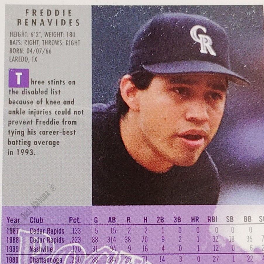 Freddie Renavides, Colorado Rockies, #432, 1994 Fleer Baseball Collector's Card