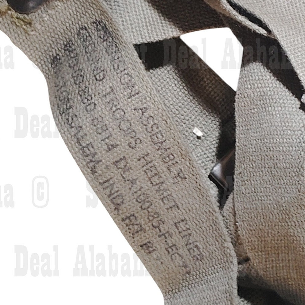 USGI M1 Helmet Liner Suspension, 60s-80s Eras, OD Cotton Webbing