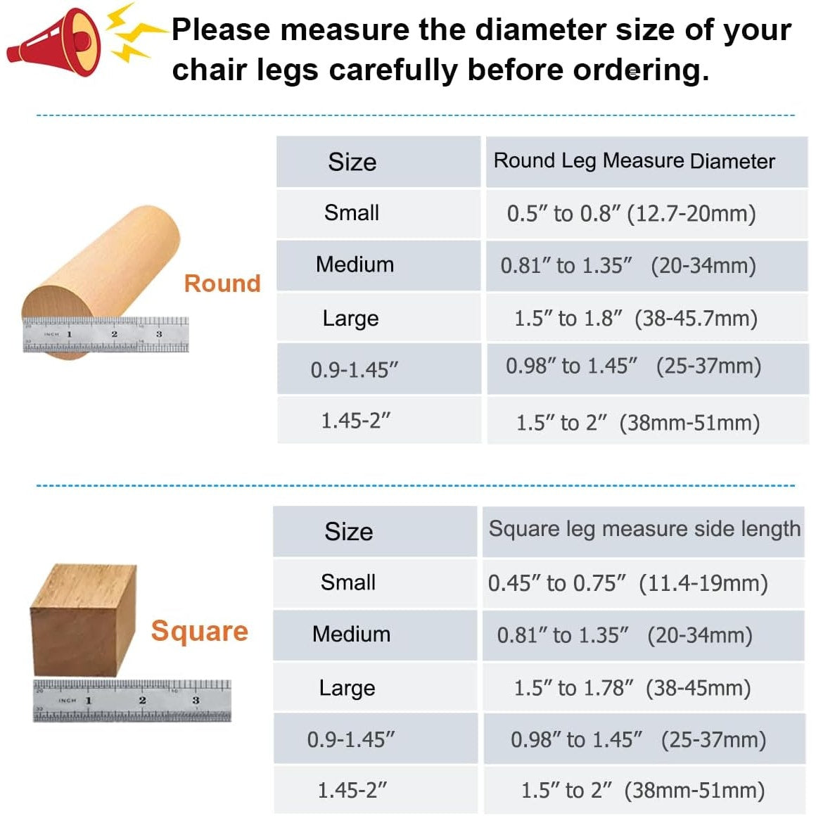 24-PK Clear Chair Leg Floor Protectors for Hardwood Floors - Square Pads