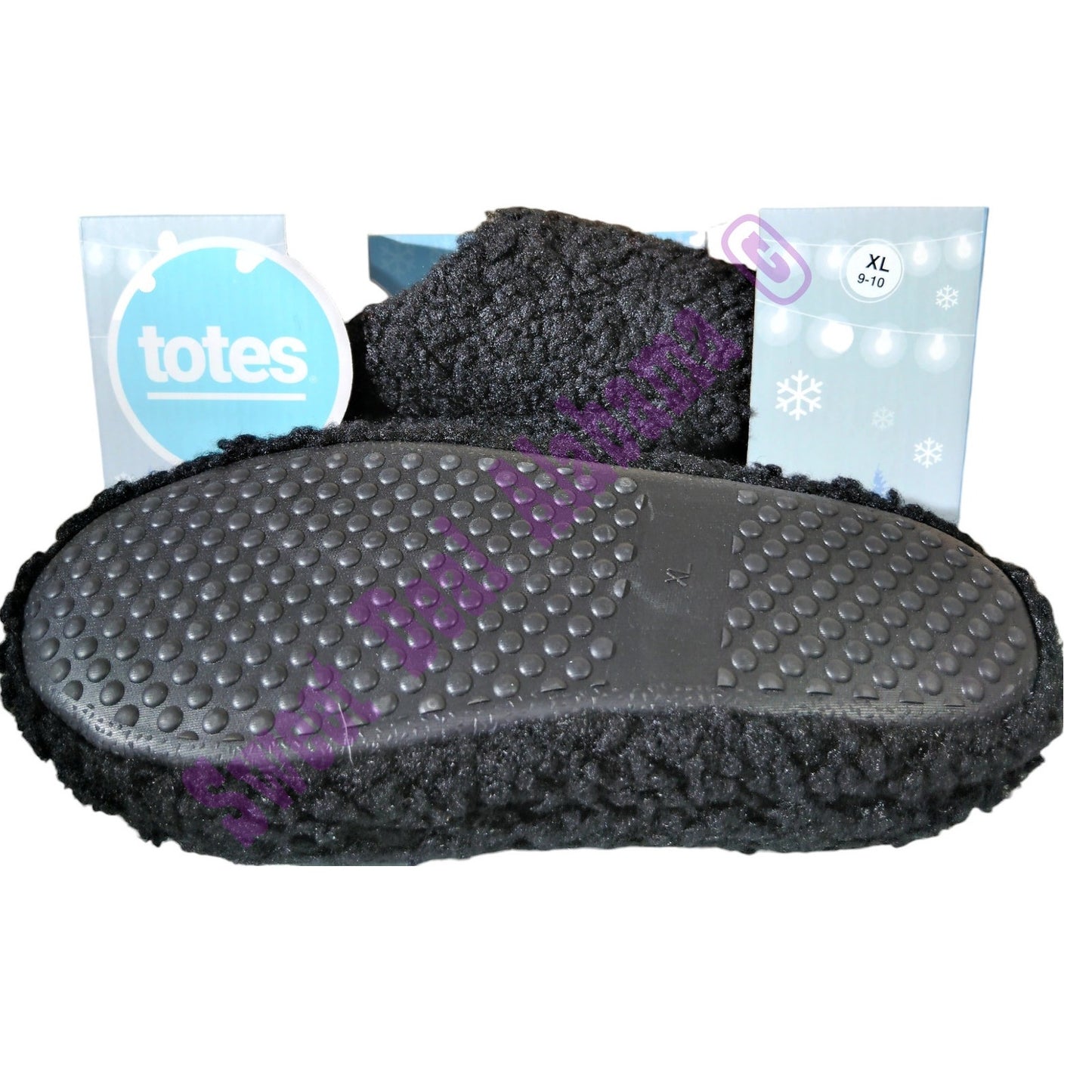 Totes Women's Cozy Slippers, Memory Foam Slippers, Size XL (9-10) , Black #34546