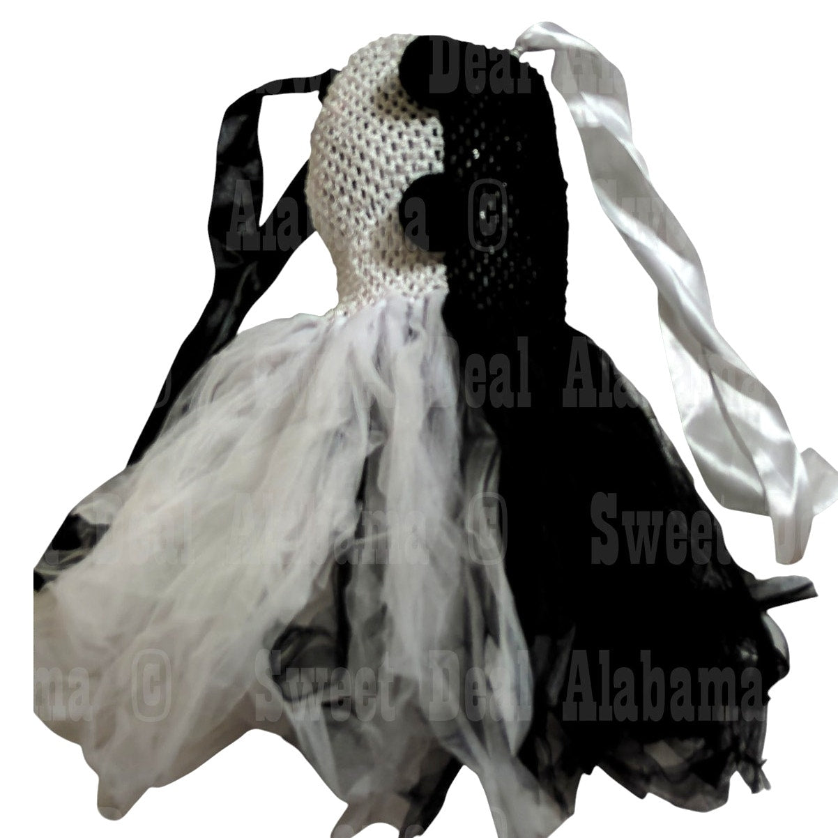 Girls (Toddler Size 2) Costume Dress, Black/White (Cruella or Clown)