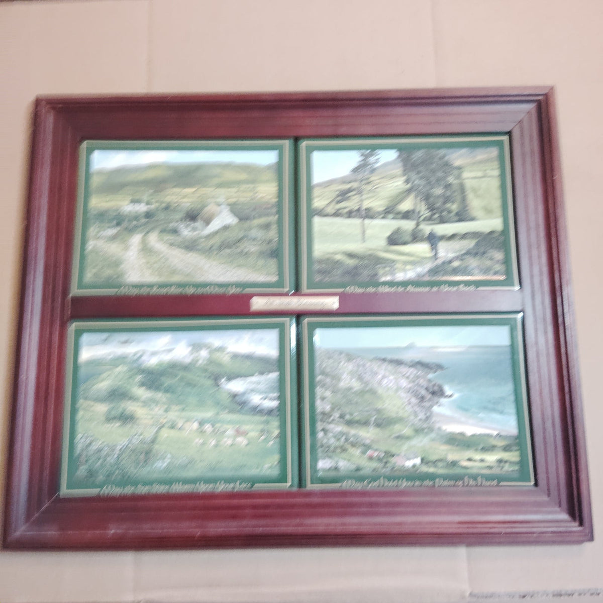 Bradford Exchange Irish Blessing Framed 4-Plate Set by Edmund Sullivan