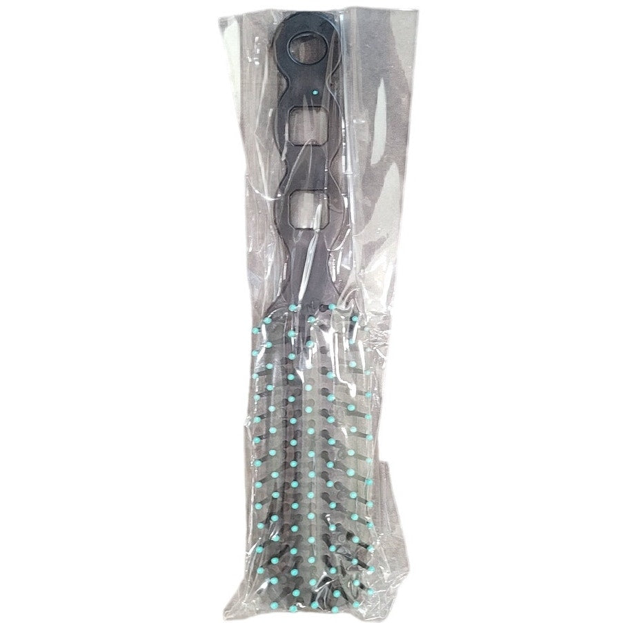 4-Pack Soft Nylon Bristles Hair Brushes – Vented Wavy Design, 4 Colors, 7.5"