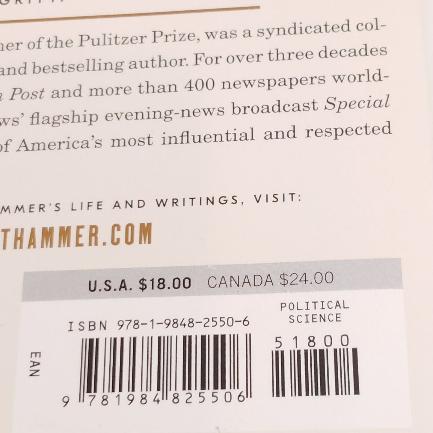 The Point of It All 2018 Paperback LN Charles Krauthammer Essays Politics Faith