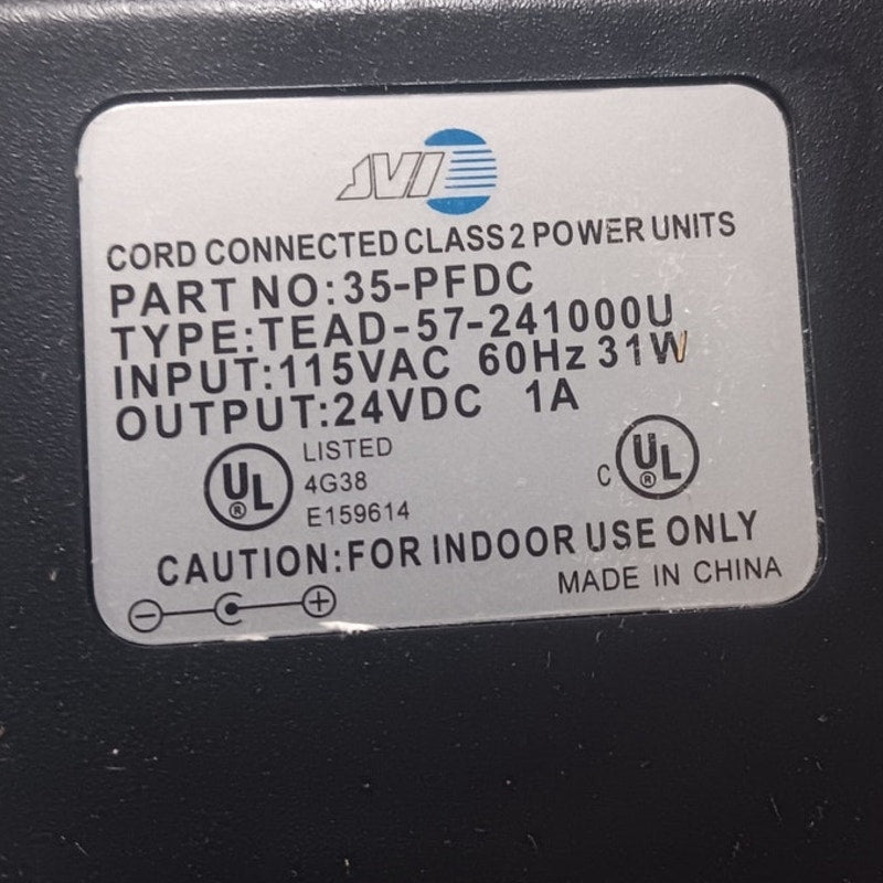 SVI 35-PFDC AC Adapter Power Supply 24VDC 1A 60 Hz 31W 115VAC Terminal Connector