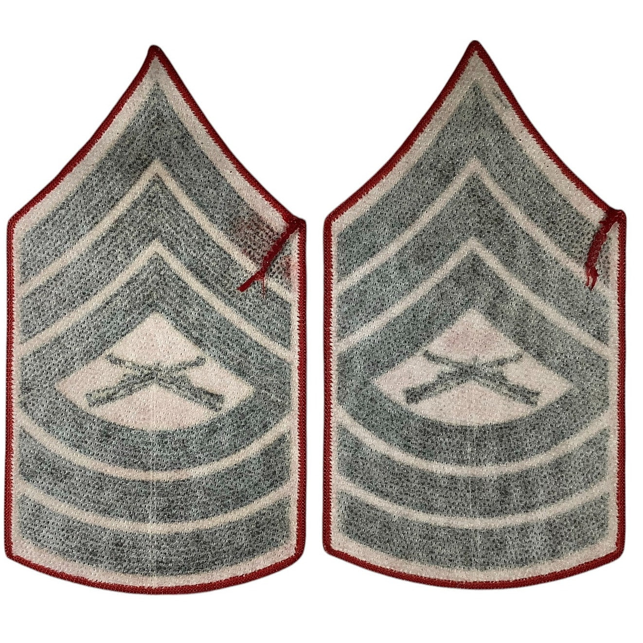 1 Set- US Marine Corps Master Sergeant, Green/Red, 6-5/8"H x 3-5/8"W