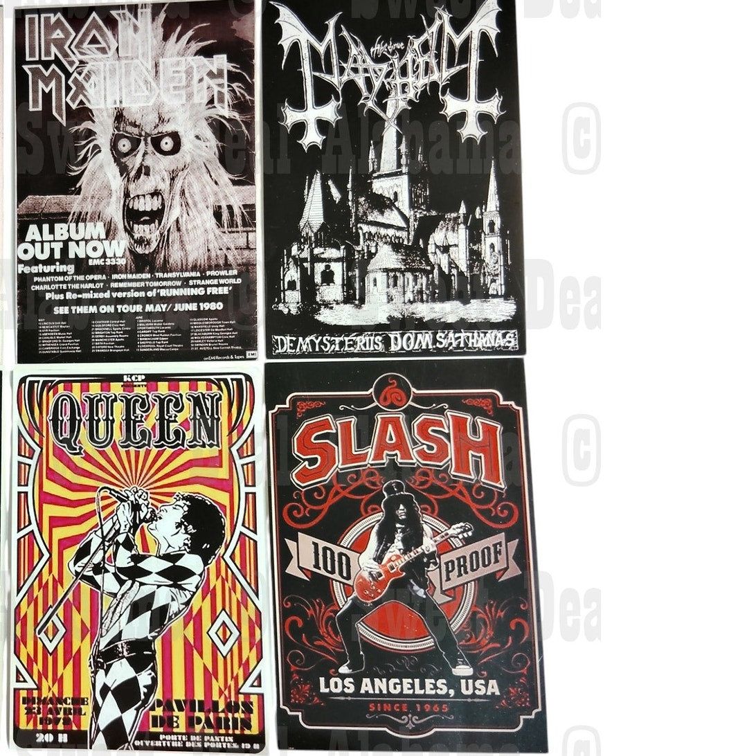 8-Piece Punk Rock Wall Collage Kit - Hip Hop, Rap, Rock & Roll - 6"x4" Posters
