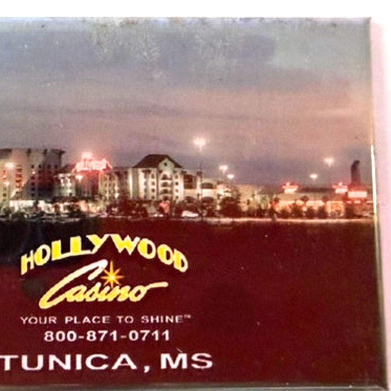 Hollywood Casino Tunica Acrylic Magnet Night View 3‑1/4" × 2‑1/4"
