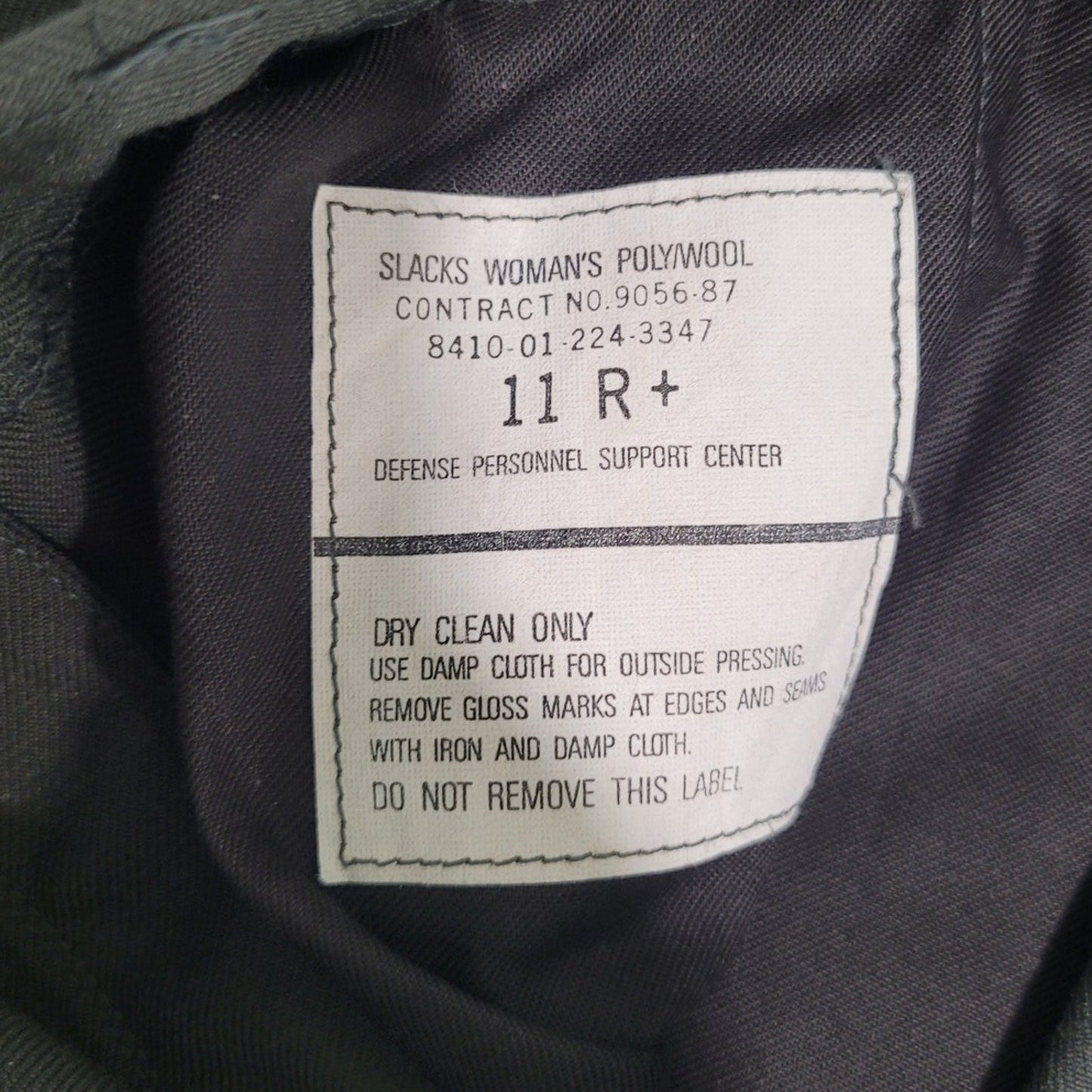 Vintage 80's Era US Army Women’s Dress Slacks - Size 11R - AG-344 - Poly/Wool