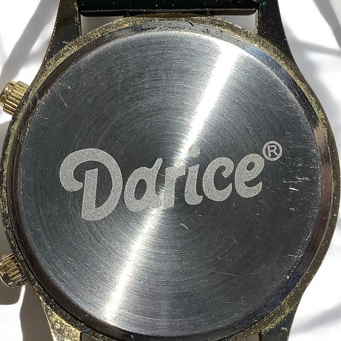 Vintage Darice Men's Analog Watch, Black Silicone Band, Paint Peel, Non-Operable