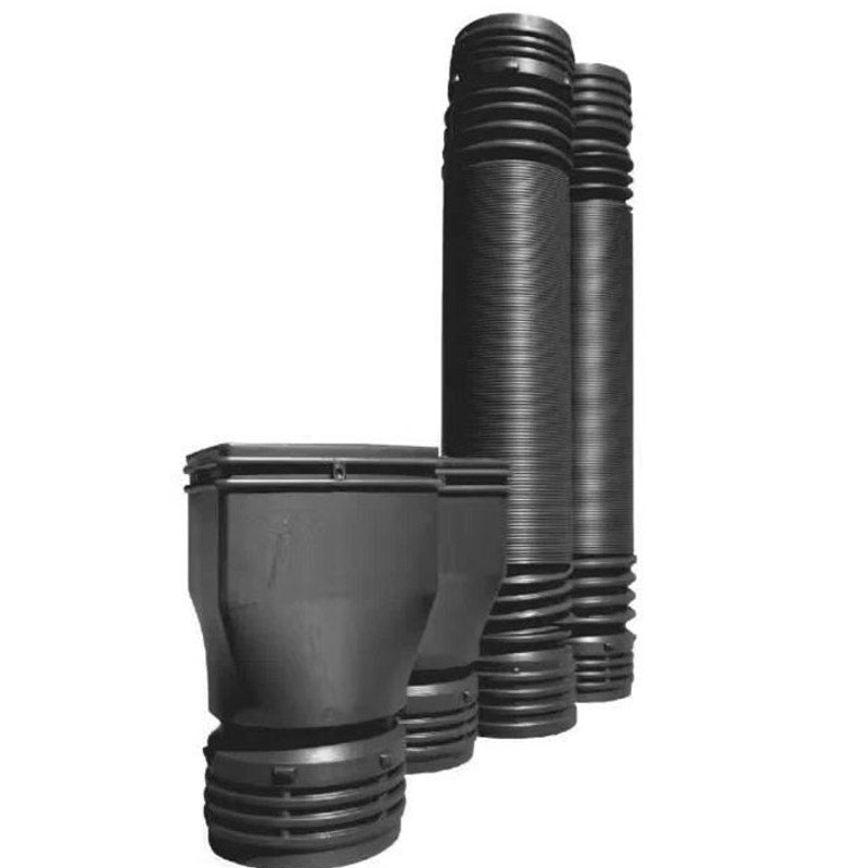 Mole-Pipe 4" x 6ft Solid Drain Pipe 2-Pack HDPE Flexible with Downspout Adapter