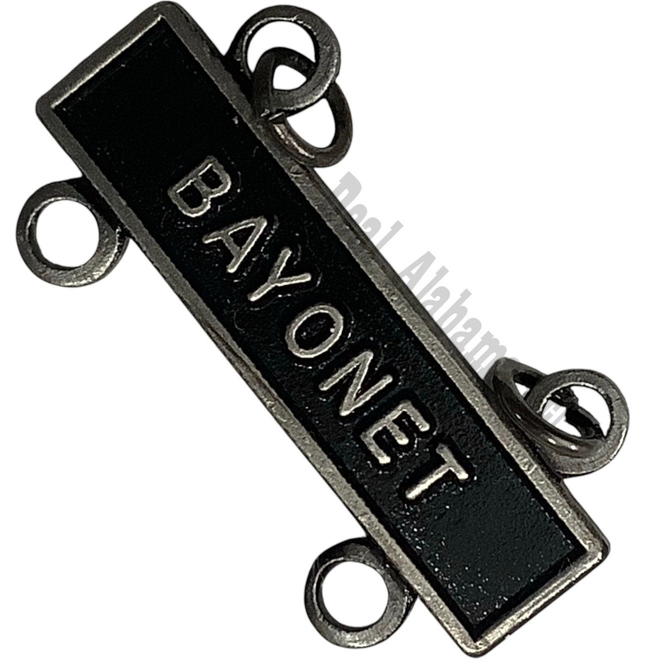 Military Qualification Bar, Bayonet, 1/2"H x 1"W, Silver w/ Black Background