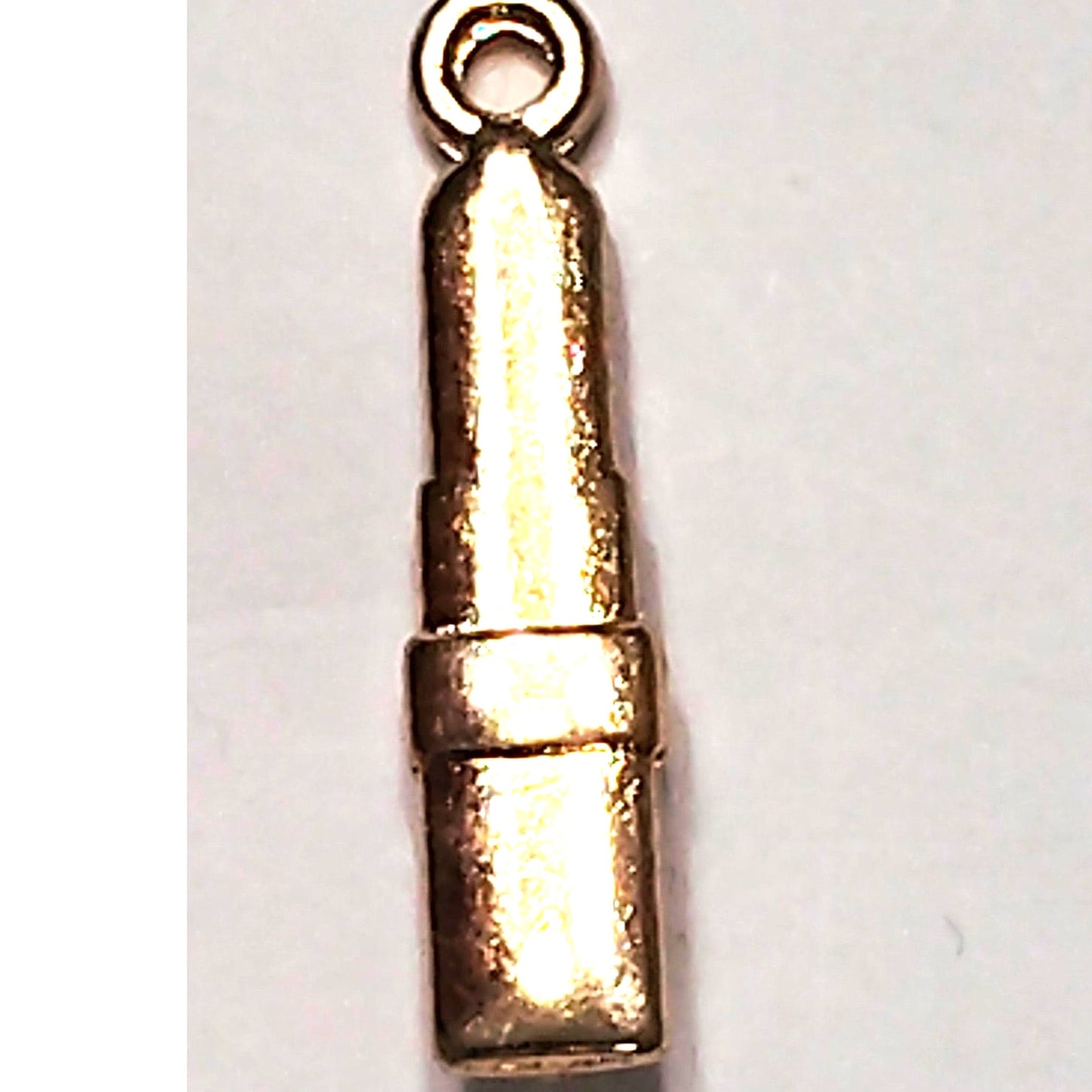 Lipstick Charm Gold‑Tone Red & Black Enamel 1/2" Pendant Jewelry Making