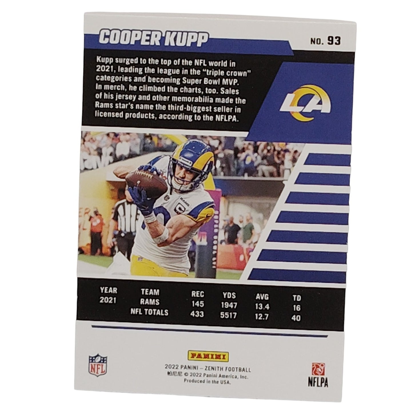 Cooper Kupp, Los Angeles Rams, NFL 2022 Panini-Zenith Card 93, EX/NM