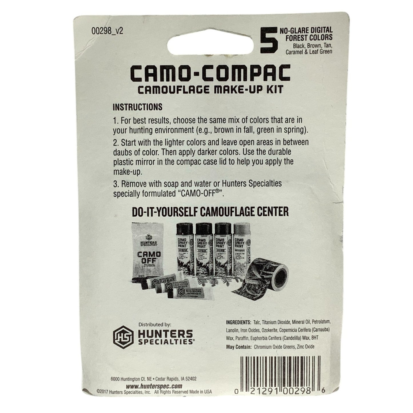 Hunters Specialties Camo-Compac 3/4/5 Color Makeup Kit Pocket Size, Long-Lasting