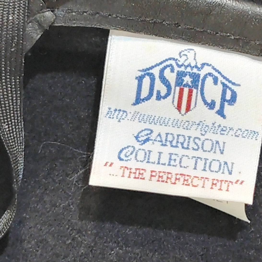 Army Beret Cap, Black, Size 6-3/4 w/ Army Blue Flash Patch, DSCP Garrison Collection, 100% Wool, EUC