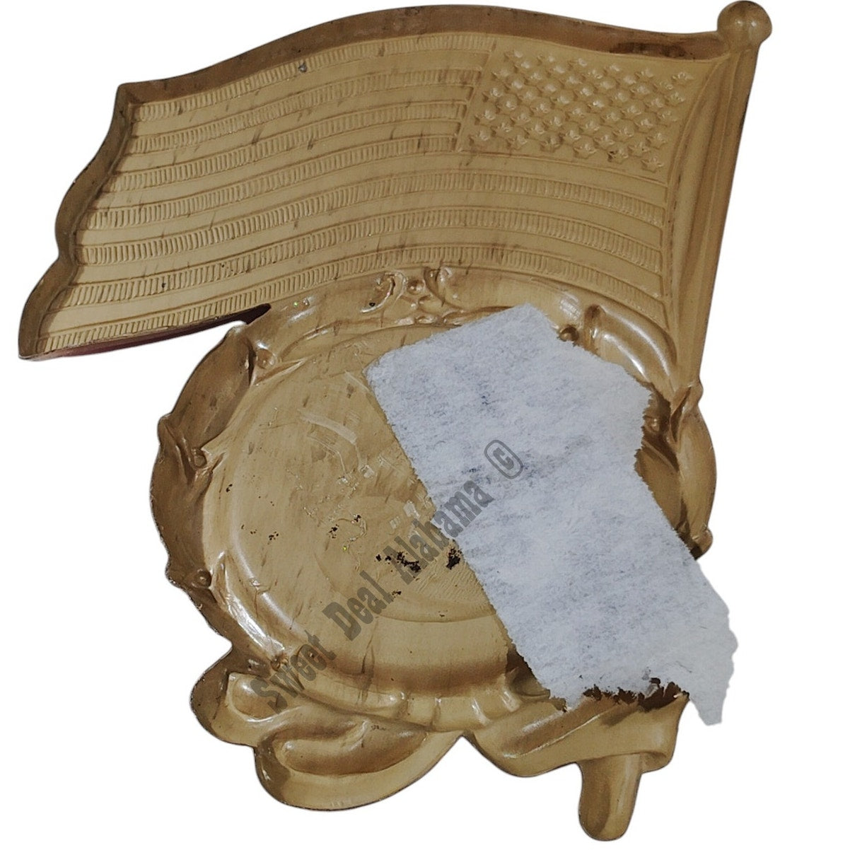 3 Patriotic Metal Medallion Mounts - Flag, Shield, and Eagle - Holds 2" Inserts