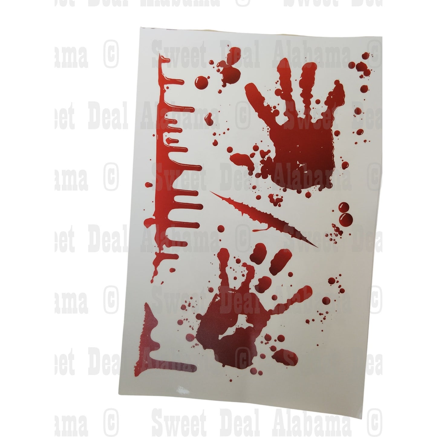 10 Pgs Bloody Handprint Footprint Clings – Halloween Window Party Decor