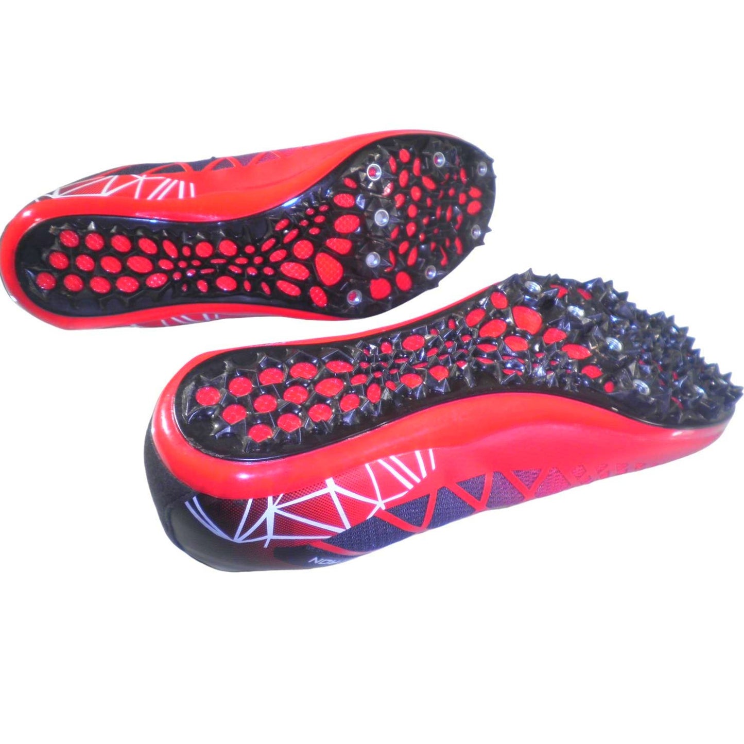 Thestron Track and Field Shoes, Men 4, Women 6, Foot Length 9.06", Red/Black