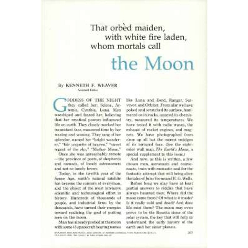 National Geographic February 1969 Mapping the Moon, Ancient Shipwreck, Atlanta GA., Kenya, Moonscape, The Orbed Maiden.. The Moon and More