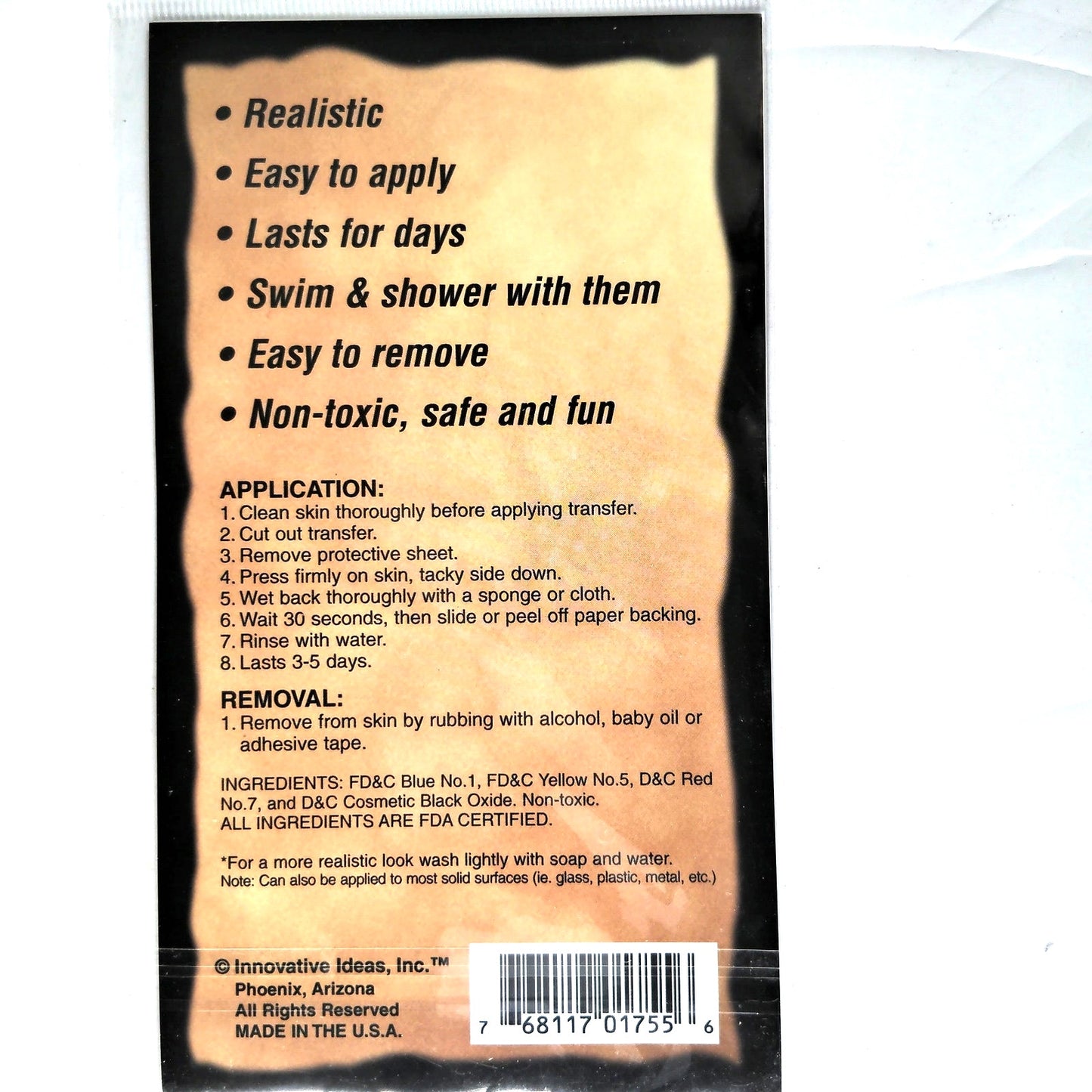POW/MIA Temporary Tattoo Transfers – 1 Large & 2 Small – NIP