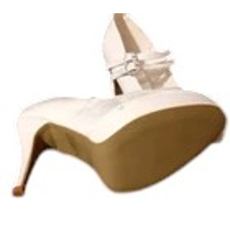 Adult Women's White Mary Jane Costume Platform Shoes Size Small (5/6)