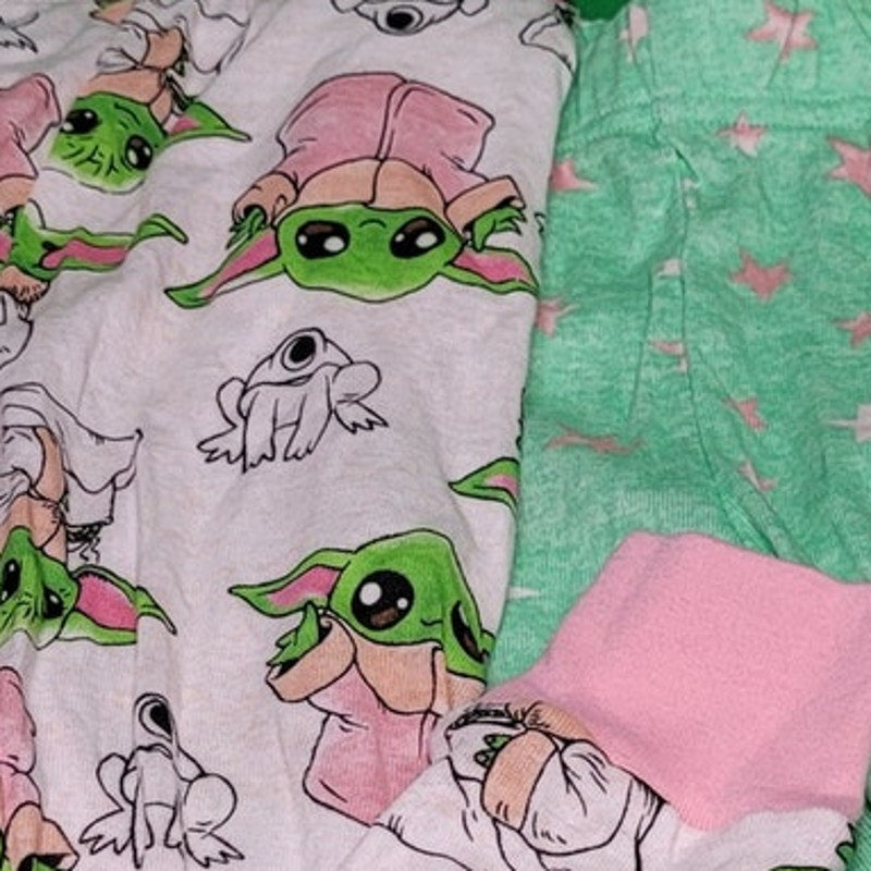 Two (2) Pairs, Child Size 6, Star Wars Pajama Pants, Baby Yoda, 100% Cotton