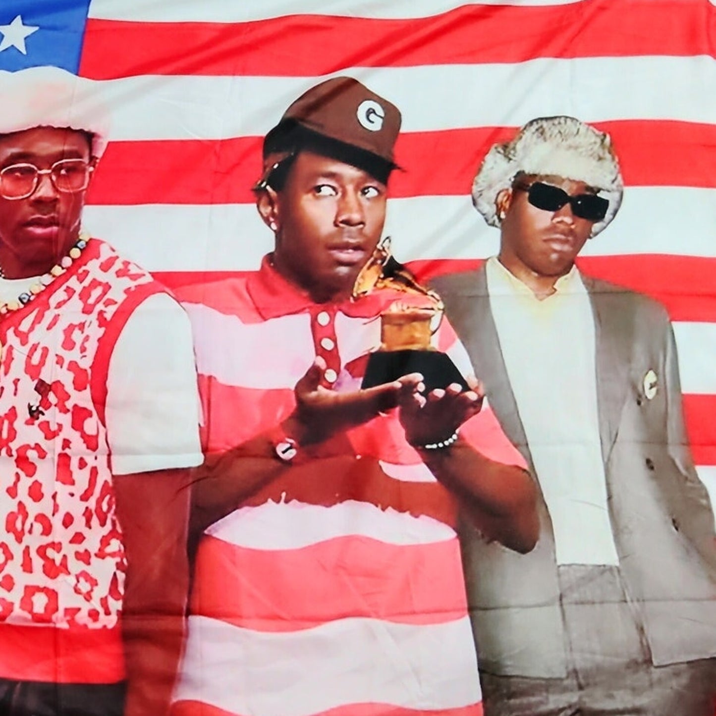 Tyler The Creator Rap Tapestry, 40"x60" U.S. Flag Grammy Scene Wall Hanging – Hip-Hop Music
