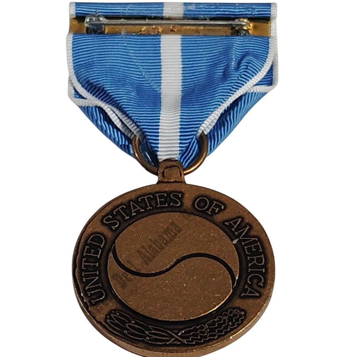 Korean Service Medal w/ Pinback, 1-1/4"D x 2-7/8"H Overall