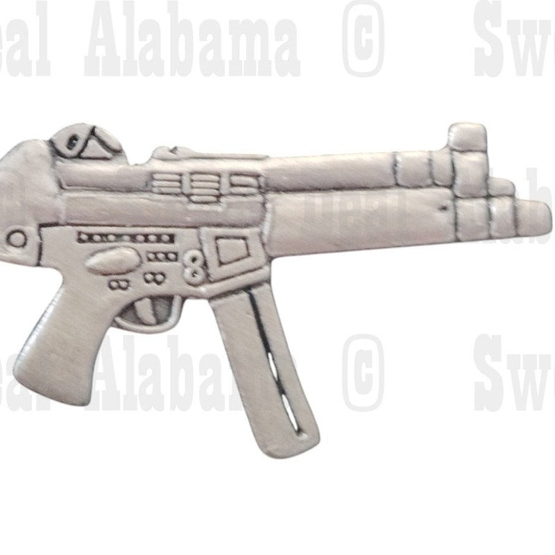 MP-5 Machine Gun Weaponry Collector's Hat, Lapel, Brooch Pin 1-1/2" x 5/8"H