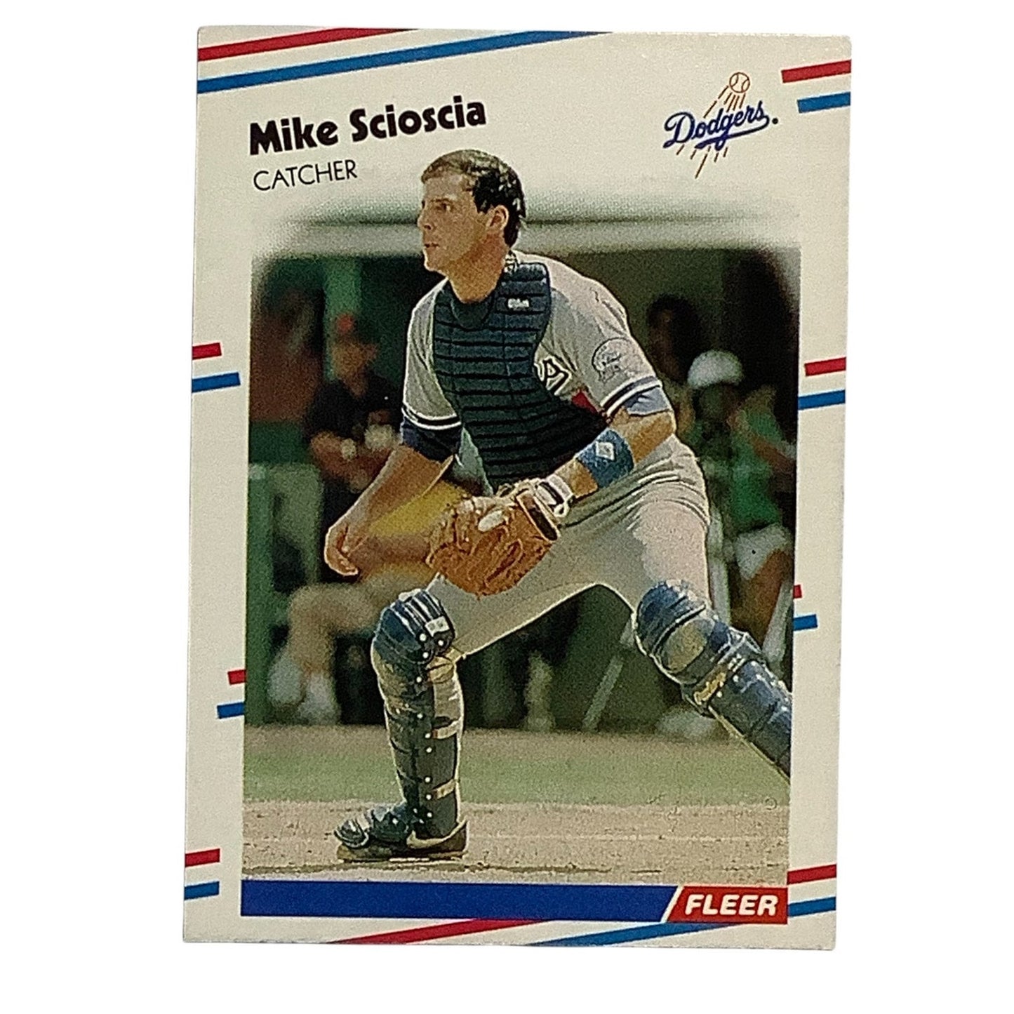 Mike Scioscia, Los Angeles Dodgers, MLB, 1988 Fleer Card 524, EX/NM