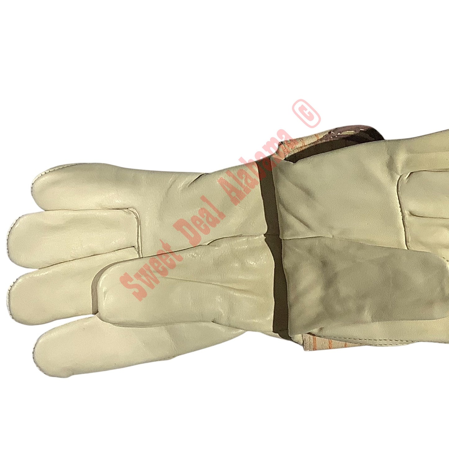 Vintage Leather Work Gloves, L, Fabric 100% Cotton, Product No. 15671