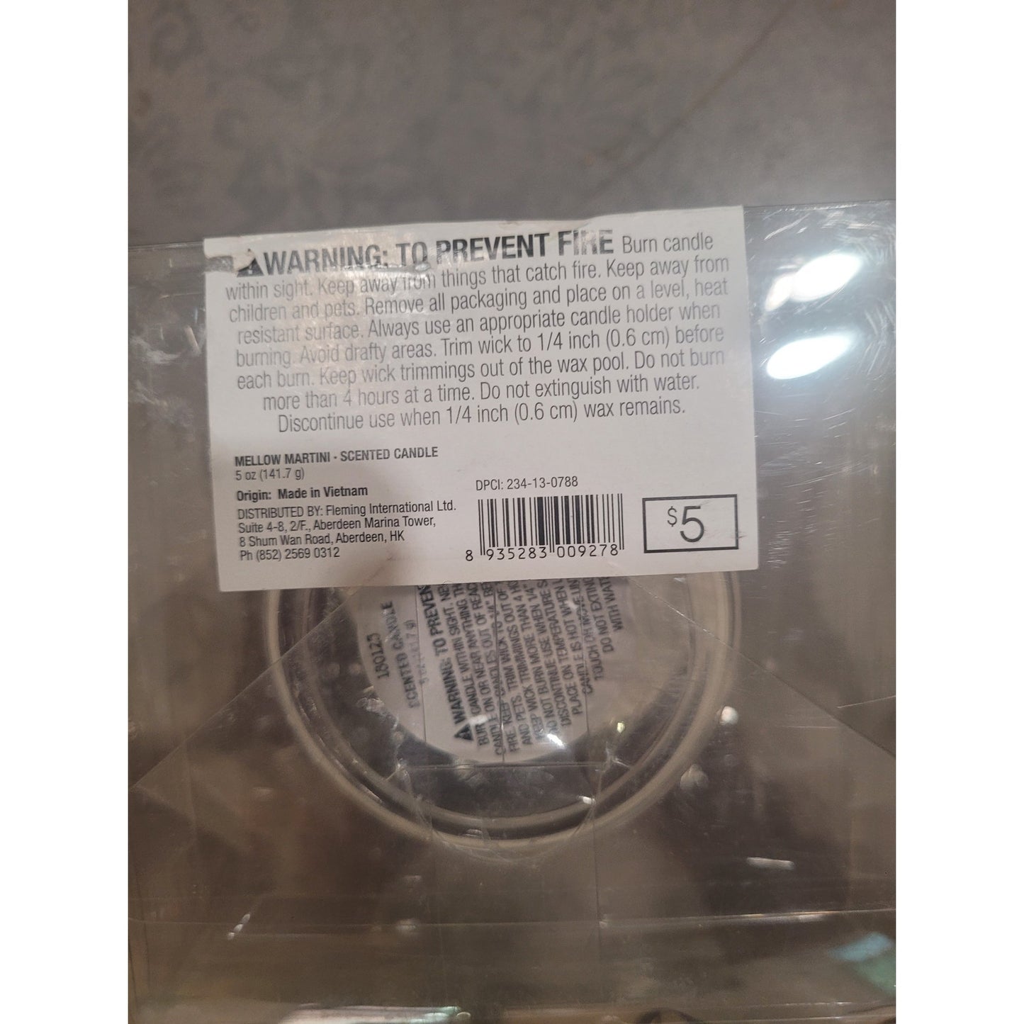 Mellow Martini Scented Candle 5 oz Cocktail Glass Bullseye’s Playground