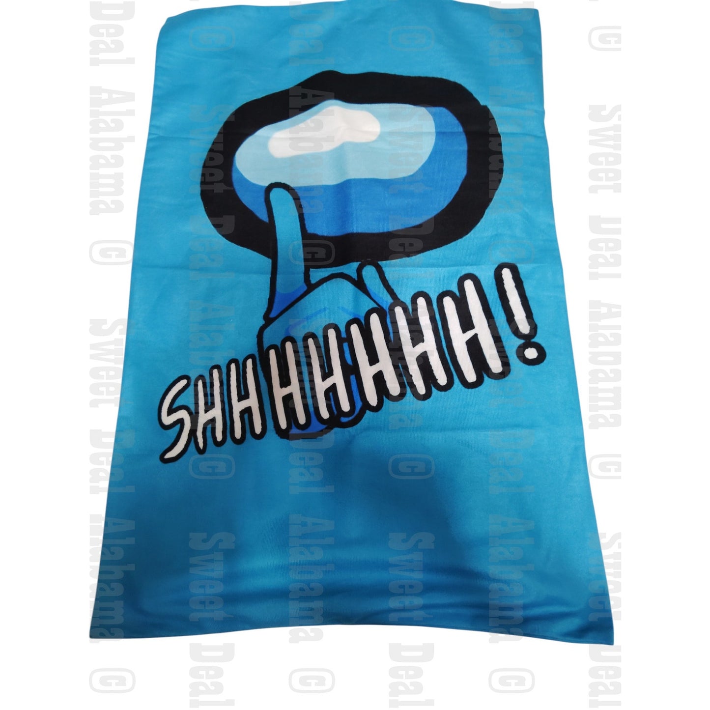 Pillow Case 29" x 19" w/ 10" Zipper W/ Finger over mouth, Text Stating SHHHHHHH!
