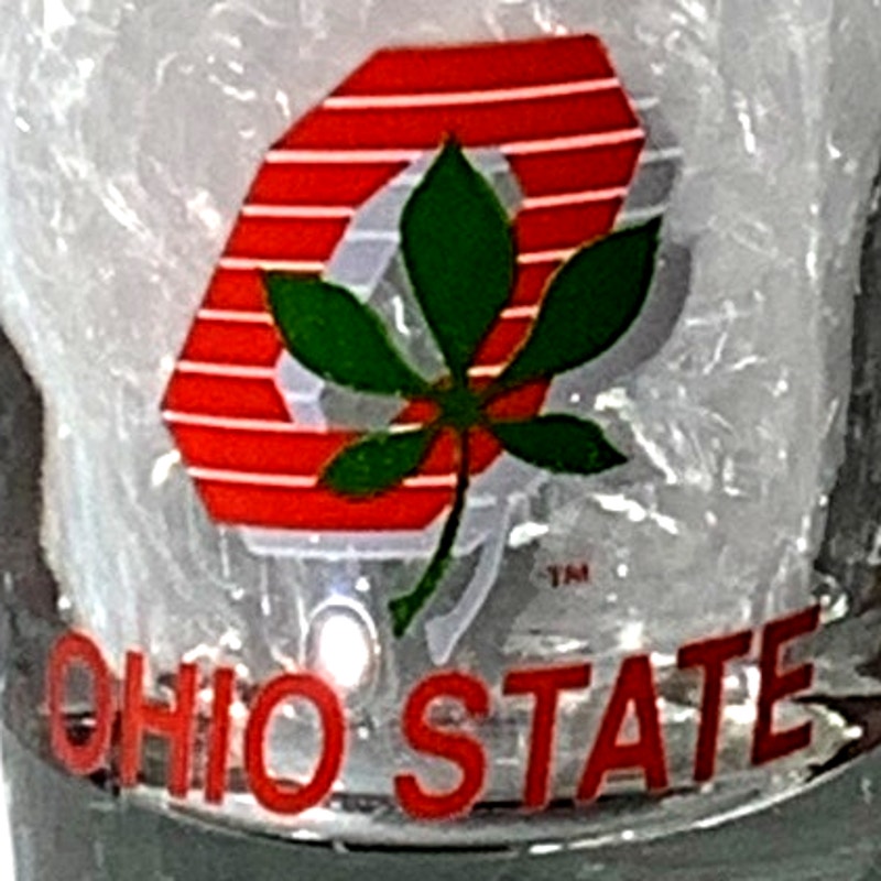 1990 Big 10 (11) NCAA Ohio State Buckeyes '87-'91 Logo Shot Glass, 2"D x 2-1/2"H